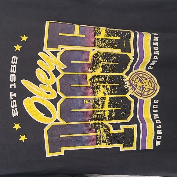 Obey black tshirt worldwide propaganda large - Picture 7 of 9